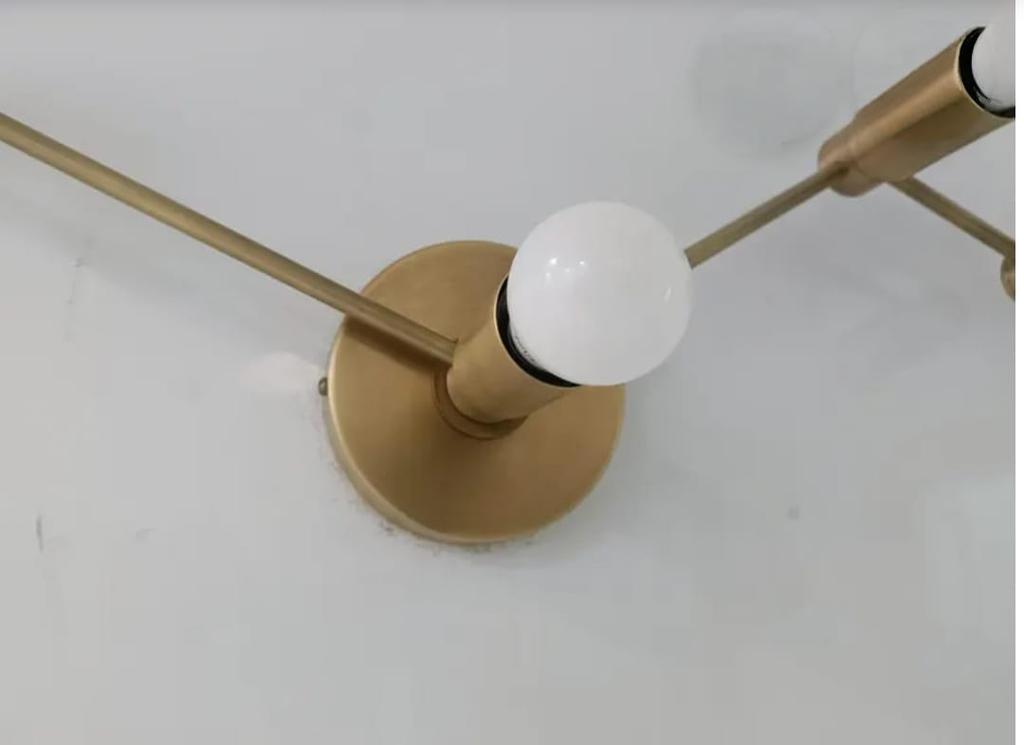 Mid Century Raw Brass Modern Wall Sconces Bedside Reading Lights