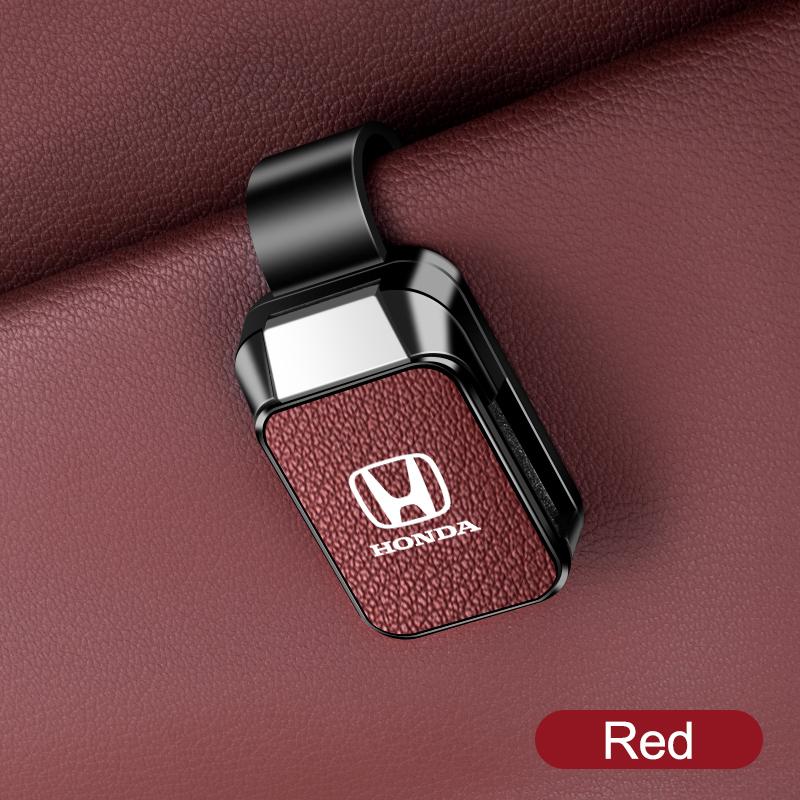 

ABS Leather Car Sun Visor Glasses Clip Sunglasses Storage Holder For Honda Civic Fit Accord CR-V Spirior Odyssey CITY Envix Jade червоний