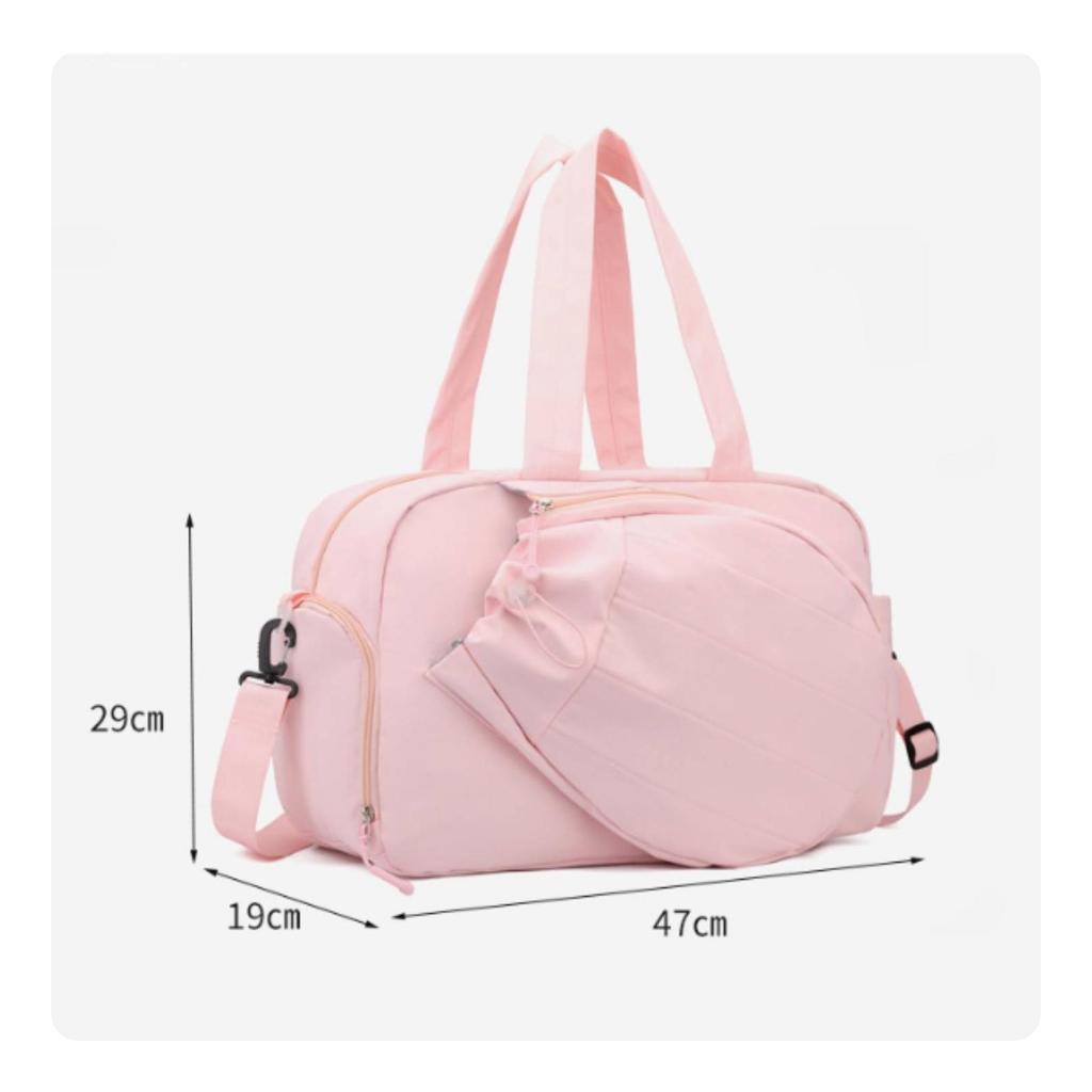 Versatile Sports Bag with Racket Compartment Spacious Dry-Wet Separation
