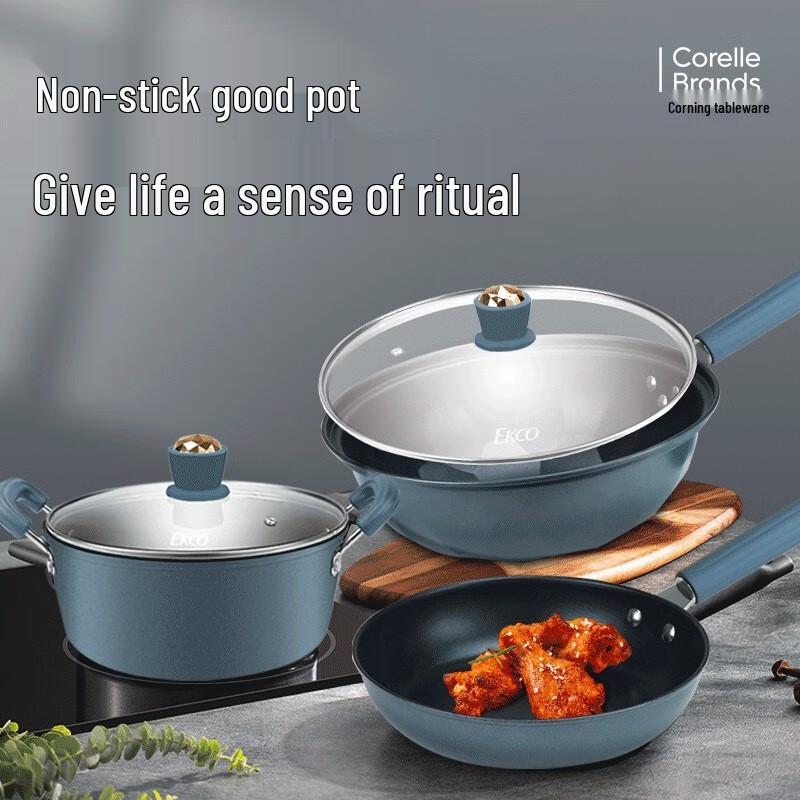 EKCO Blue Micro-Pressure 3-Piece Cookware Set