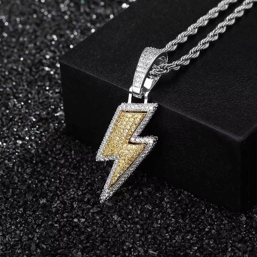 Men's Copper Alloy Hip Hop Necklace Claw Setting Shiny Zircon Inlay Anti-Allergic Fashion Statement Jewelry Accessories