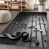 3D Music Notes Rug Lightweight Non Slip Washable Mat for Music Studio, Living Room Bedroom, Soundwave Decor