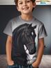 Children's Clothing Boys T-Shirt 3D Horse Print Short Sleeve Fashion Kids Summer Clothes Casual Child Girls Clothing O-Neck Tops