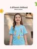 Girls' Floral Embroidery Cotton T-shirt - European & American Style, Summer Sportswear Pullover