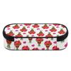 Pen Case Printed Strong Polyester Fabric Zip Around Closure with Mesh Pocket Removable Divider and Pen Slots for School and Study