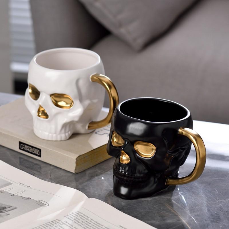 Halloween Skull Ceramic Coffee Mug Creative Office Drinkware Modern Minimalist