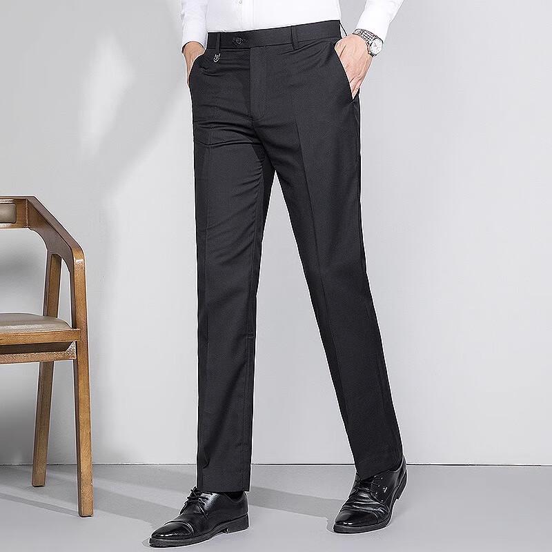 MONTAGUT Men's Straight Fit Summer Business Casual Trousers