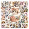 Aesthetic Cute Cat Kitty Stickers Kids DIY Gift Toy Decorative Decal for Scrapbook Journal Laptop Luggage Bottles Waterproof