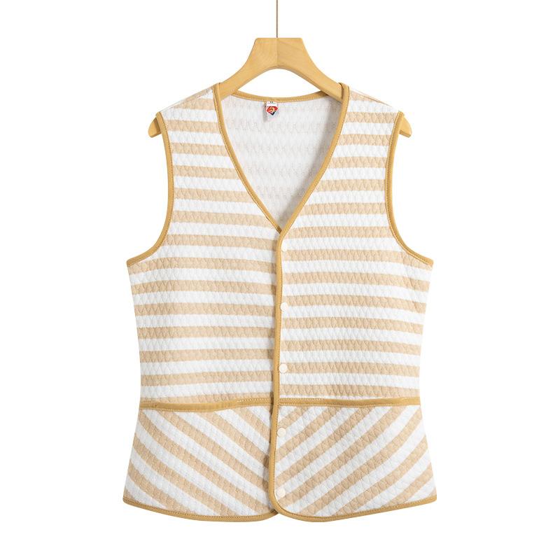 

New women s vest spring and autumn air-conditioned room colored cotton home women s pocket vest vest M (within 50kg)