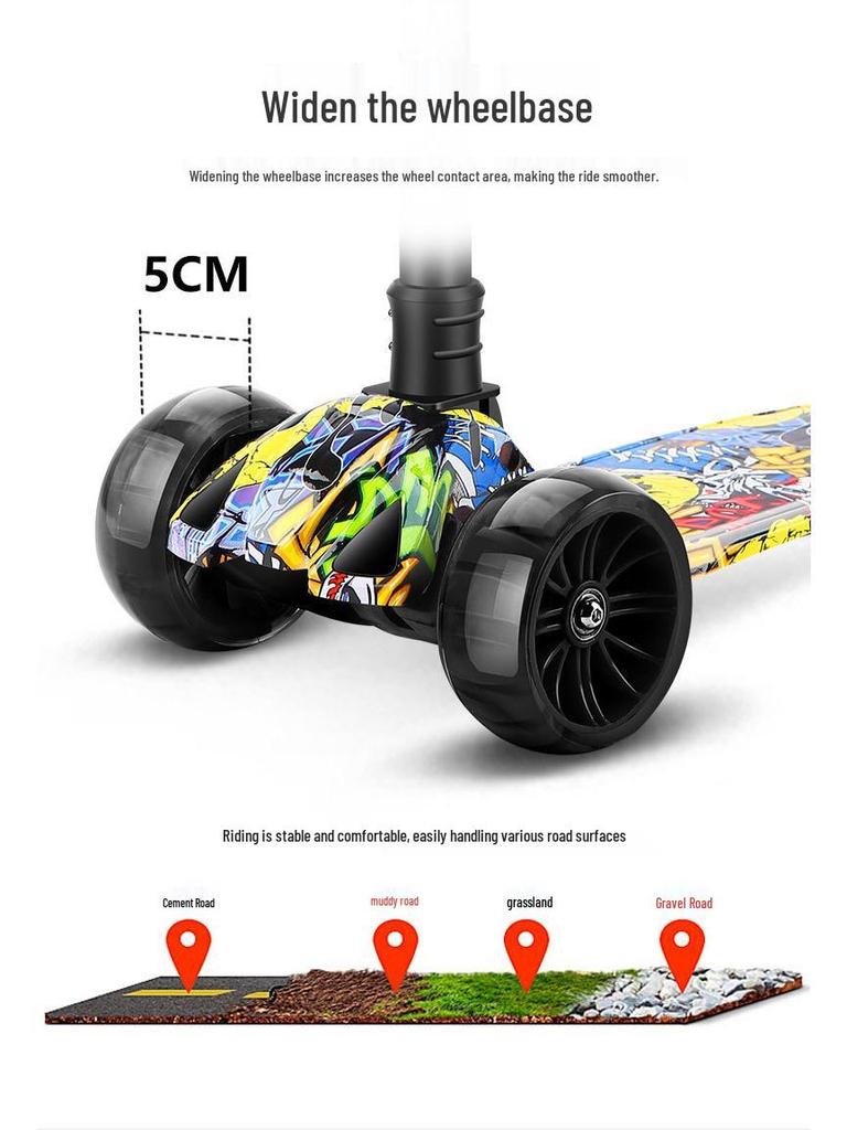 Kinder-Klapproller mit blinkenden Rädern für 2-8 Jahre