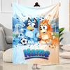 Soccer Fun Bluey Customize Text Blanket Gift Personalized Blanket Ultra-Soft Great for Living Room Bed Livingroom Nap Ideal for All Seasons