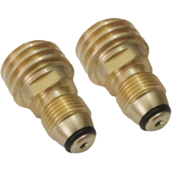 Set(2) Converts Propane LP Tank POL Service Valve To QCC Outlet Brass Refill Adapter