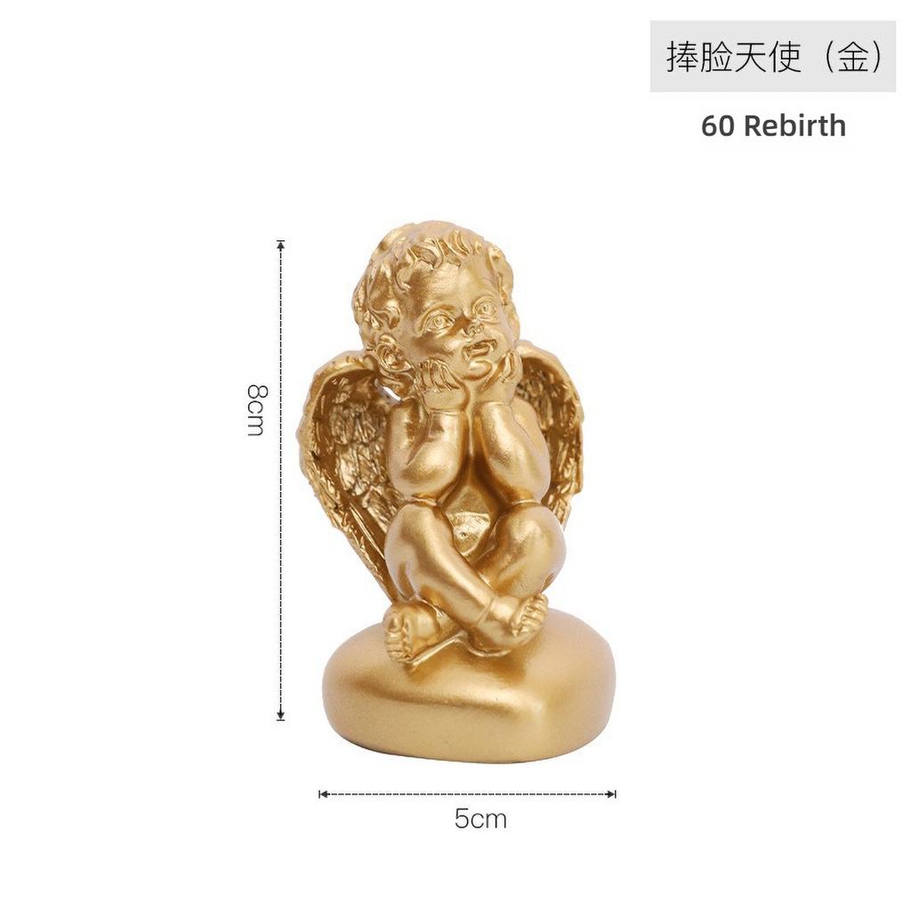 Nordic Roman Column Decor with Angel Wings - Resin Photography Props for Wedding, Vintage Shelf Ornament Minimalist Sculpture