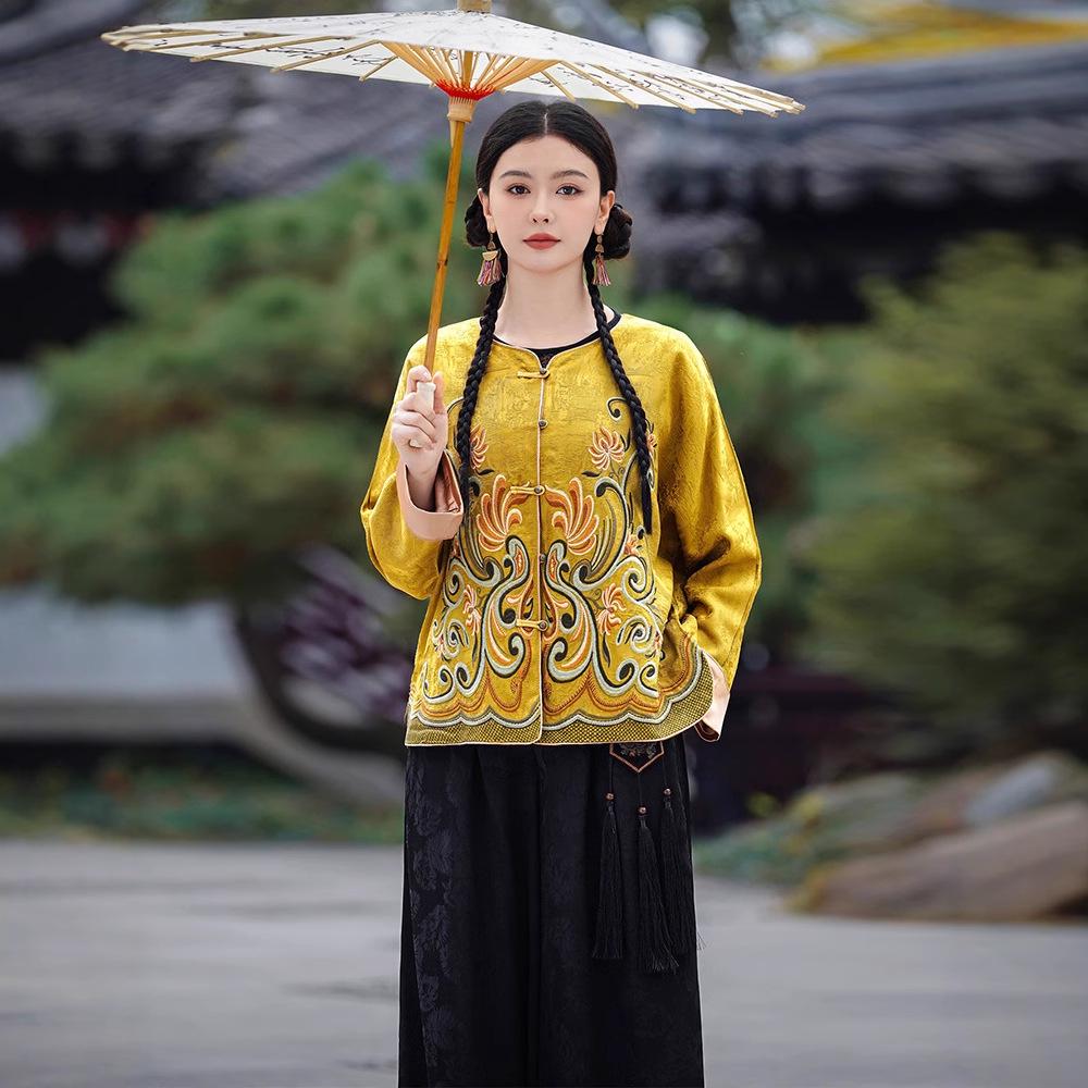 Ethnic Style Embroidered Women's Jacket Cardigan Top