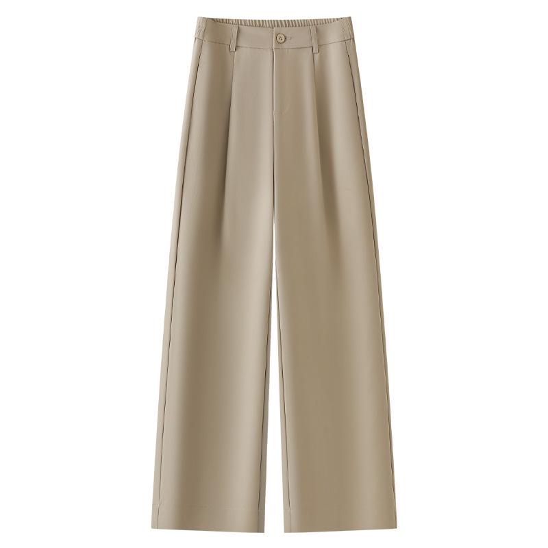 Women's Yellow Retro Narrow Straight-Leg Draping Pants - Spring/Autumn 2025 Collection