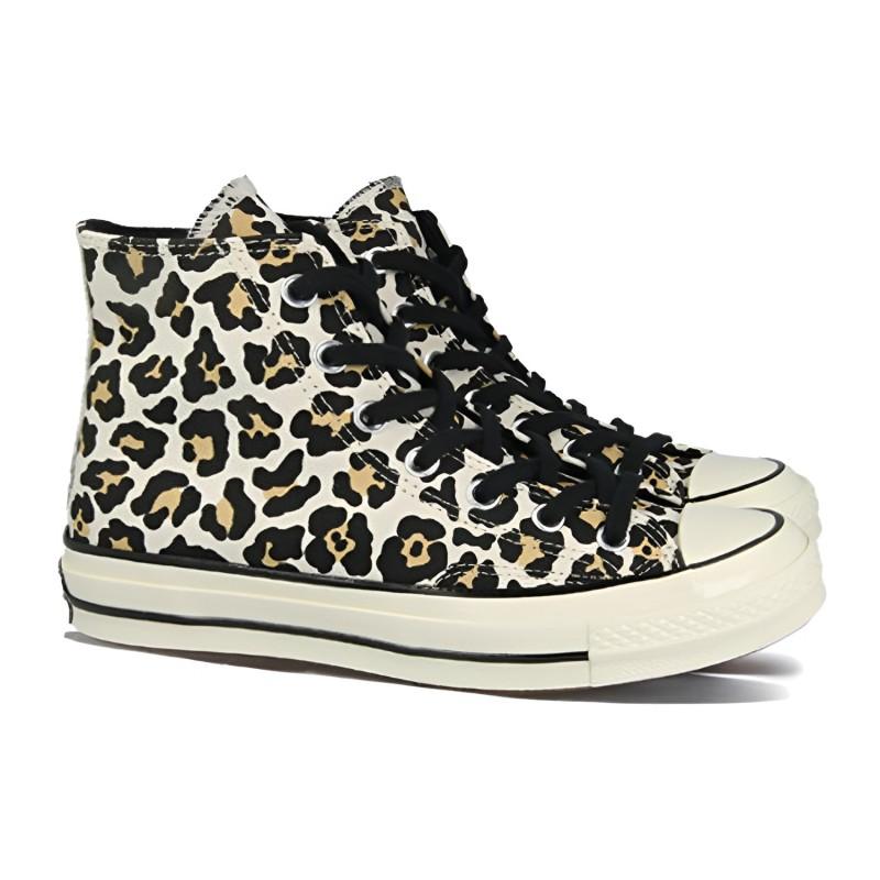 Converse Chuck Taylor All Star 1970s Comfortable and versatile high-top canvas shoes unisex leopard print
