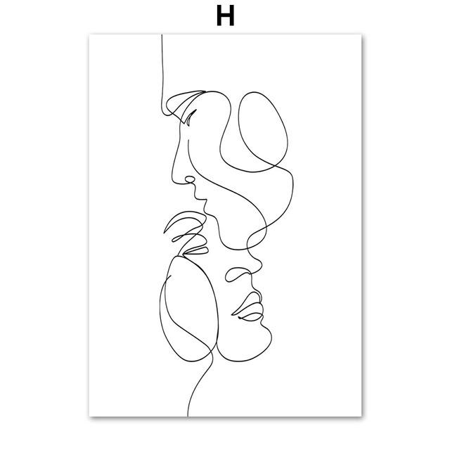Pláž Reed Shell Flower Line Nude Girl Nordic Plakáty a obrazy Nástěnné umění Malba na plátno Obrazy na zeď do obývacího pokoje