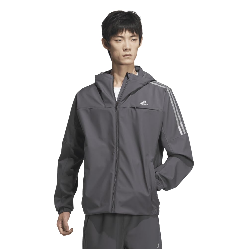 Adidas KWX72 Gray Six Wind Size L Men's (JG8517) Water-Repellent Jacket, Must-Have,