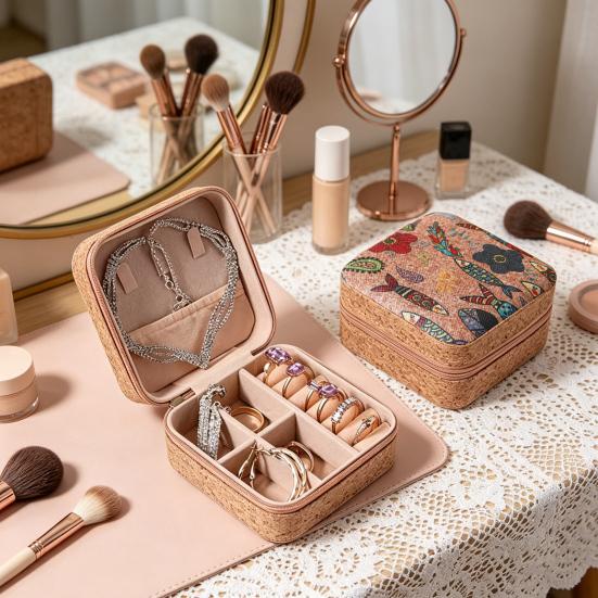 Vintage Jewelry Box, with Soft Interior Organizer, Lightweight Portable Travel Storage Case for Rings Earrings Necklaces