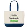 Shopping Bag - PLANETEE - Best Saxophonist of All Time - Blue Background - Cotton 40x45 Cm - Large Size
