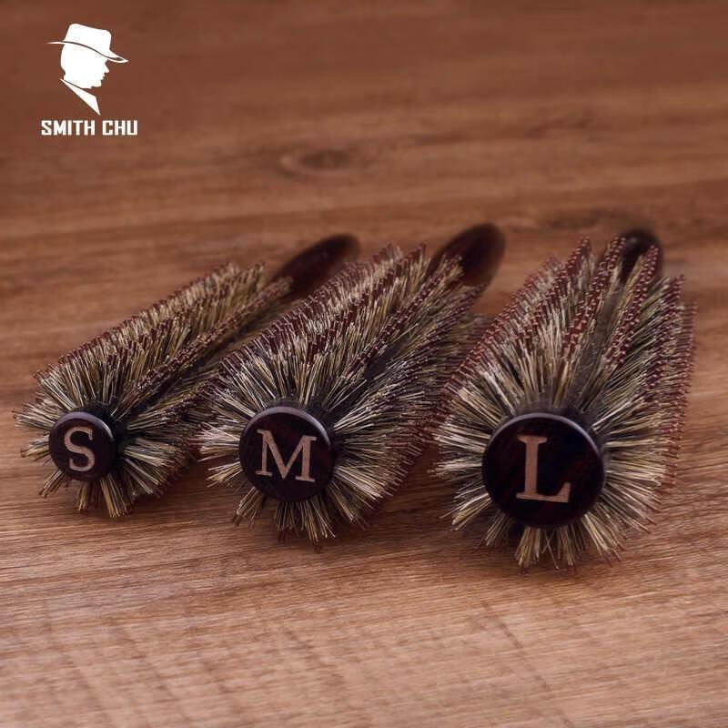 Miling Professionelle Runde Haarbürste mit Wildschweinborsten