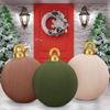 Fabric Covered Flocked Fabric Baubles Inflatable Christmas Decoration Ball  Christmas Themed Party