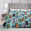 T-Thomas The Train Friends   Blankets  Camping Flannel Throw Blanket For Couch Chair Super Warm Custom Quality Bedspread Gift