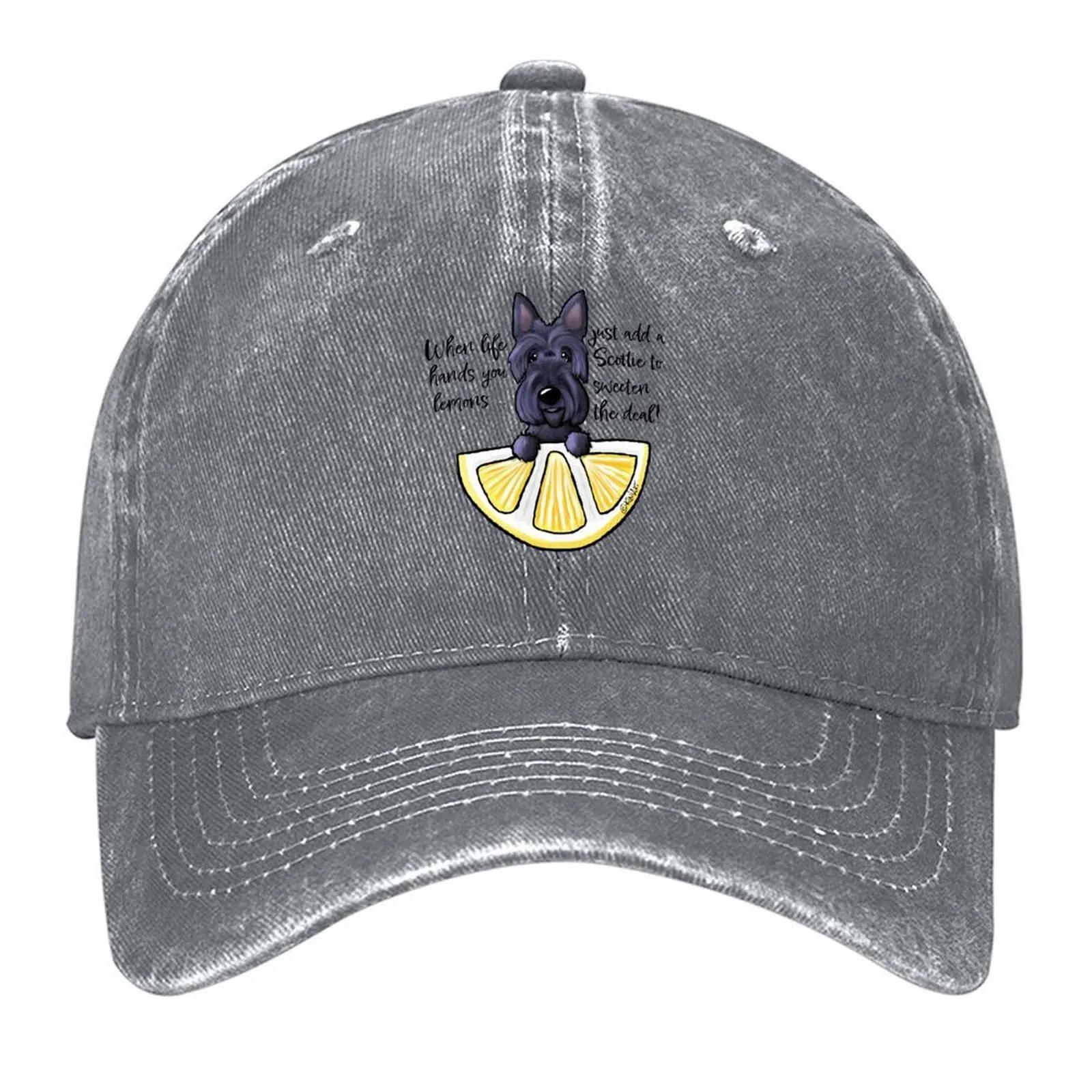 

KiniArt Life Lemons Scottie Baseball Cap Funny hats Luxury Brand Designer Hat hats for men Mens Tennis Women s пісочний