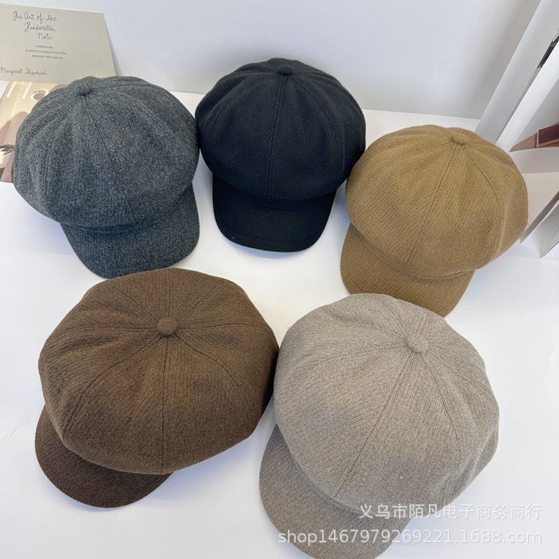 Early autumn female literary and retro beret casual travel painter hat new face small octagonal hat