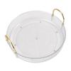 Round Storage Tray 360 Degree Rotating Waterproof Clear Desktop   Display Tray with Dual Handles for Bedroom Bathroom