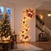 Julemagi Sti Væglampe, LED Faldende Feriepynt, Varm Hvid Glød, Pladsbesparende Vægdekoration, Nem Vægmontering