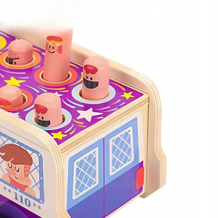 Wooden Montessori Sensory Police Car Skill Game