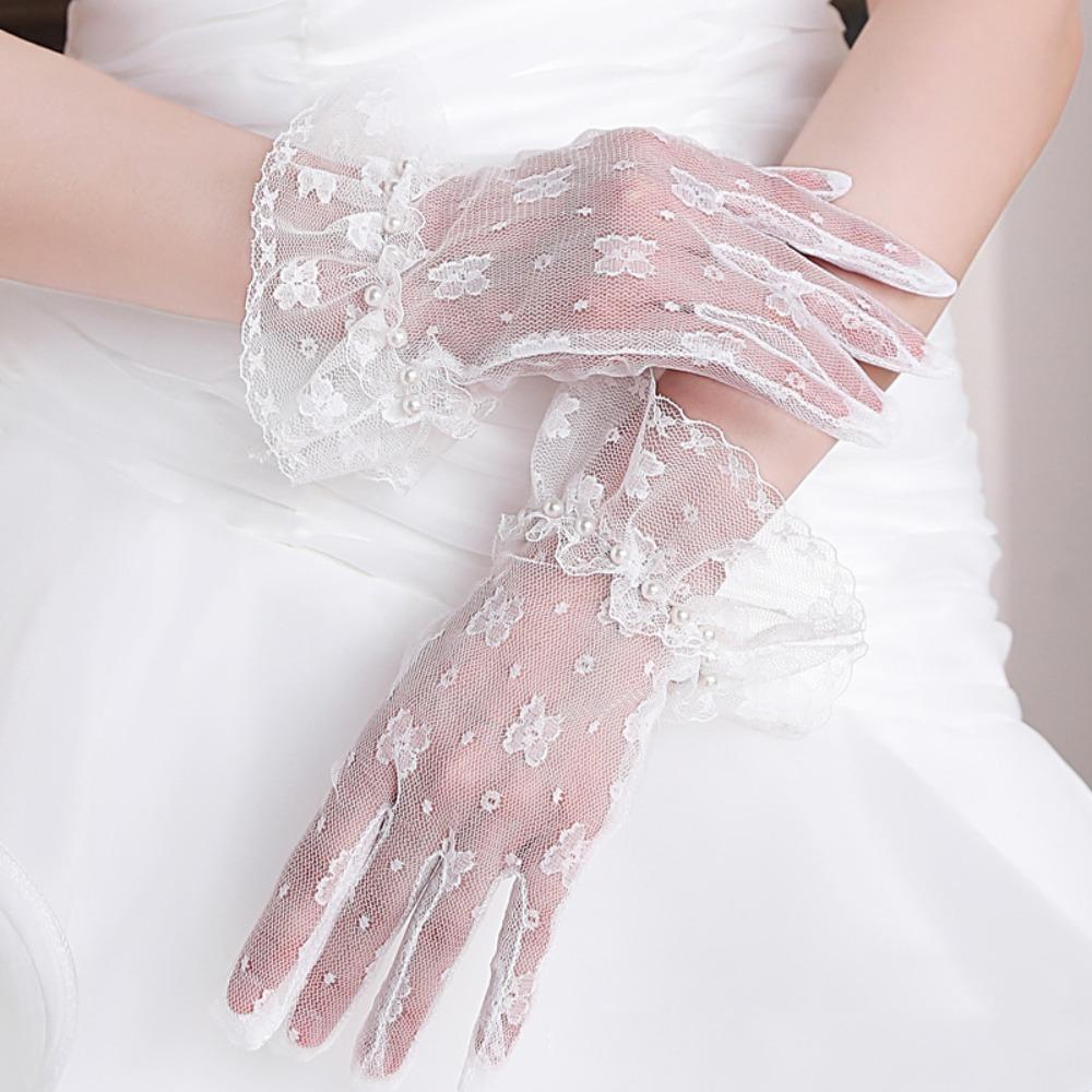 Short Party Gloves Lace Short Gloves New Mesh Gloves  Birthday