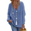 Herbst und Winter Damen Pullover Strickwaren V-Ausschnitt Langarm Strickoberteile Pullover
