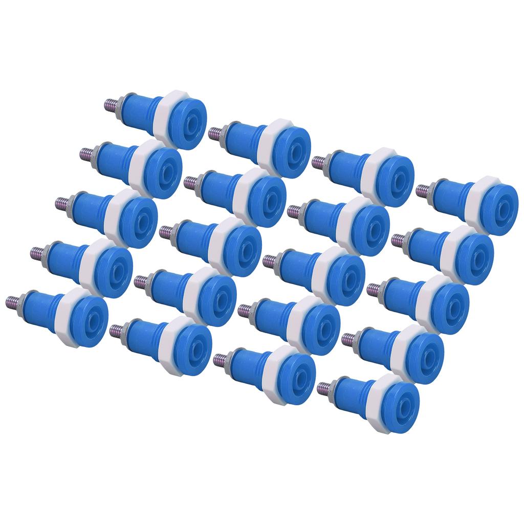 20Pcs Banana Socket 4mm Good Transmission Extensive Use Excellent Manufacture Electrical Connection AccessoriesBlue