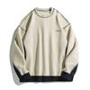 Lässiges Vintage Herren-Sweatshirt mit kontrastfarbenen Flicken, langen Ärmeln und Rundhalsausschnitt