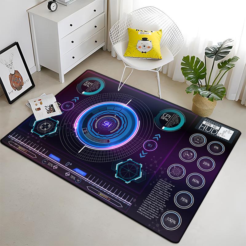 Racing Dashboard Cool Pattern Decorative Square Rug Modern House Living Room Floor Matte Bedroom Carpet Art Poster Mat Fans Gift