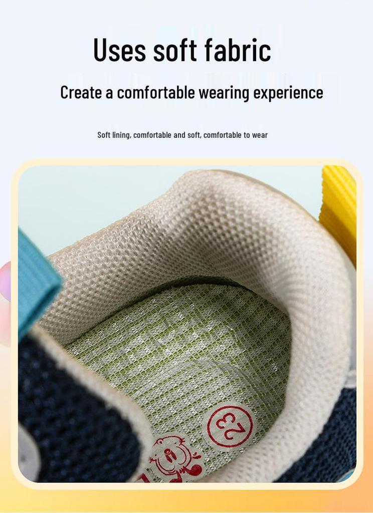 Babudou 2026 New Boys' Breathable Mesh Sports Shoes for Spring and Autumn