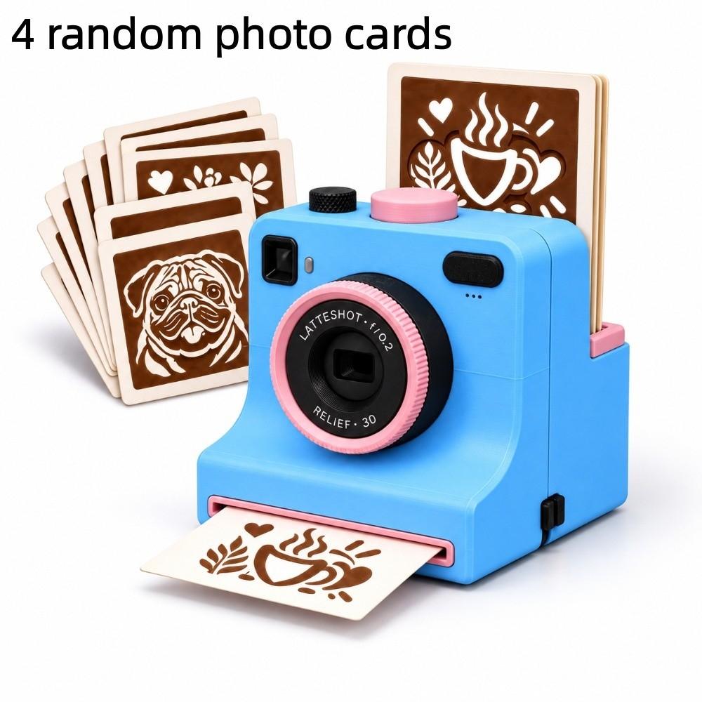Funny 3D Printed Latte Camera Vintage Look Coffee Powder Print Camera Table Display