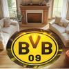 Borussia Dortmund Print Round Rug, Washable Floor Carpet, For Entryway Dorm Laundry Room Office Study, Home Decor Birthday Christmas Gift