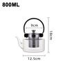 Heat Resistant Glass Teapot Large Capacity Clear Kettle Green Flower Tea Pot Portable Puer Teapots Home Kitchen Jug
