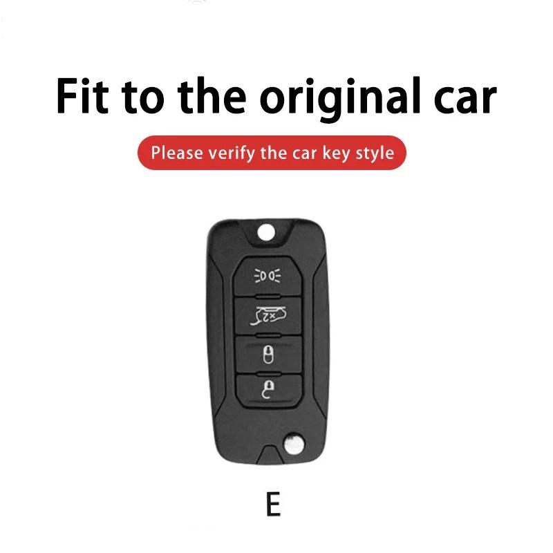 Zinc Alloy Racing Style Car Key Fob Cover for Jeep Wrangler Cherokee Compass Anti-Scratch Auto Key Case Shell Accessories AKW1