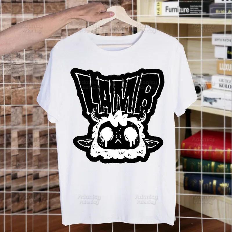 

Cartoon Cult of The Lamb Printed T Shirt Unisex Retro Tops Tees Harajuku Cartoon Video Game Tshirt Streetwear Hip Hop Male T-shirts Shirt S