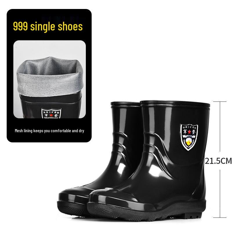 

Джун Дэн Высокие Нескользящие Черные Резиновые Дождевые Сапоги для Работы и Кухни 41