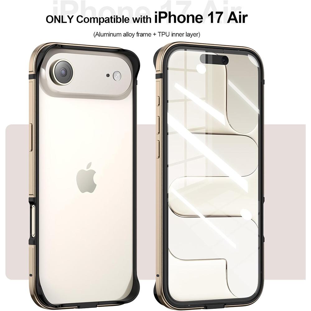 

Оригінальний Колір Металевий Алюмінієвий Бампер Корпус Чохла для IPhone Air 17 Pro Max Ударостійкий Ультратонкий Піднятий Край Захисна Кришка iPhone17