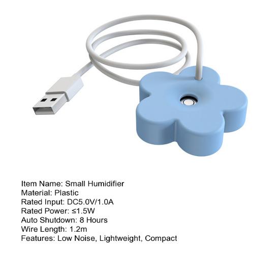 USB Plug-Play Small Humidifier Low Noise Compact Size Portable Mini Essential Oil Diffuser Ultrasonic Aromatherapy Humidifier