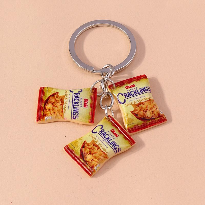 Fashion Resin Food Snacks Potato Chips Keychain for Women Handmade Keychains Car Key Handbag Pendant Jewelry Gifts