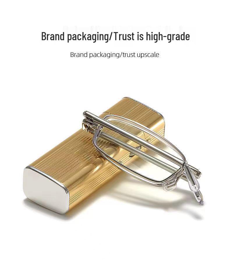 Premium HD Anti-Blue Light Foldable Aluminum Reading Glasses - Compact, Telescopic, Lightweight Design