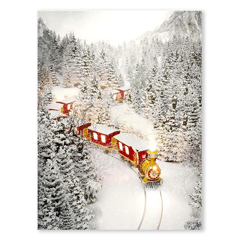 

Рождественский лось настенное искусство Рождественская елка колокольчики Снежинка Снежный домик Картина на холсте Подарок Печенье Искусство Плакат Украшение интерьера 21x30cm No Framed