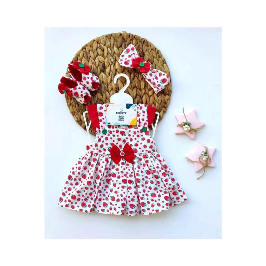 Baby Baby Fruit Patterned Ribbon Detailed Dress Shoe Bandana Set of 3